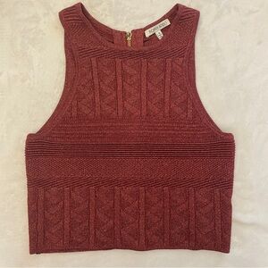 Ronny Kobo Crop Tank Zip Up Back